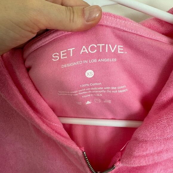 Set Active Y2K Terry Cloth Zip Up Hoodie Mean Girls House Bunny XS Hooded Rare - Picture 4 of 6